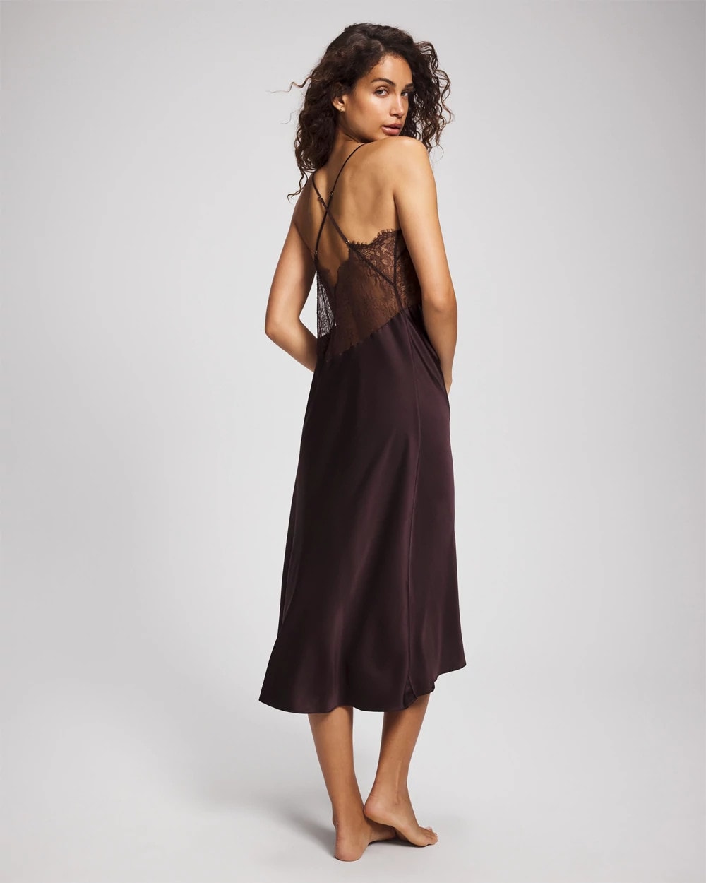 CHOCOLATE PLUM - Soma’s Sexiest Silk + Lace Gown | Soma