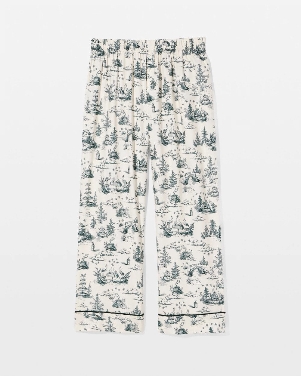 ENCHANTED TOILE GREEN - Piped Pajama Pant | Soma