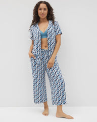 PRISM GEO MID NAVY - Cropped Pajama Pants | Soma