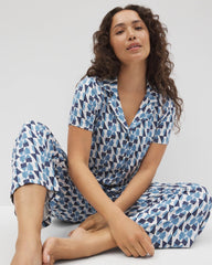 PRISM GEO MID NAVY - Cropped Pajama Pants | Soma