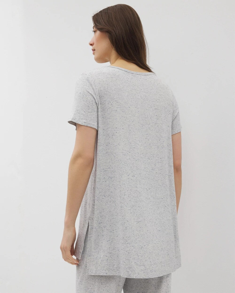 BLUE SLUB - Slub Short Sleeve Tunic Pajama Tee | Soma