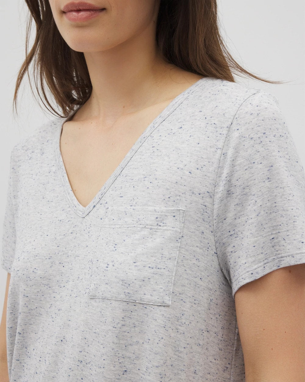 BLUE SLUB - Slub Short Sleeve Tunic Pajama Tee | Soma