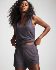 GRAY INK/PEARLED IVORY - CozyLuxe Pajama Short | Soma