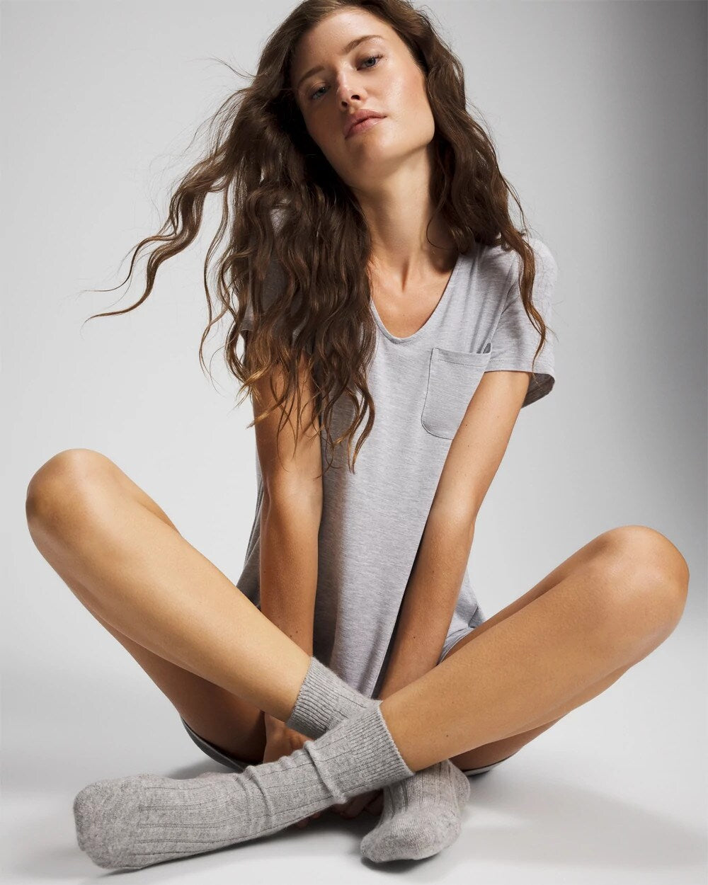 HEATHER OPAL GRAY - Short-Sleeve Sleepshirt | Soma
