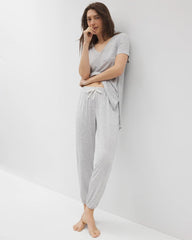 BLUE SLUB - Slub Banded Ankle Pajama Pant | Soma
