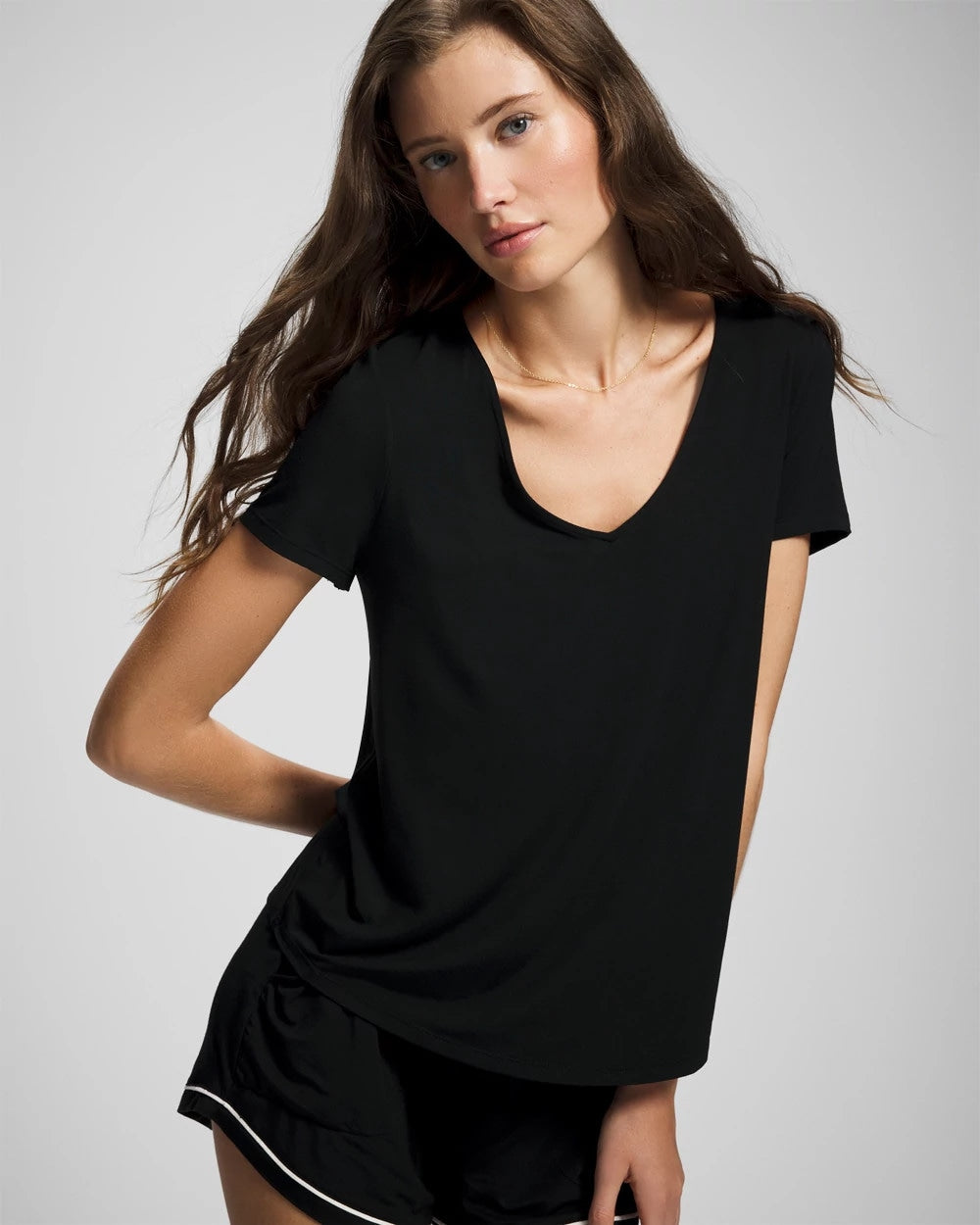 BLACK - Short Sleeve Pajama Tee | Soma