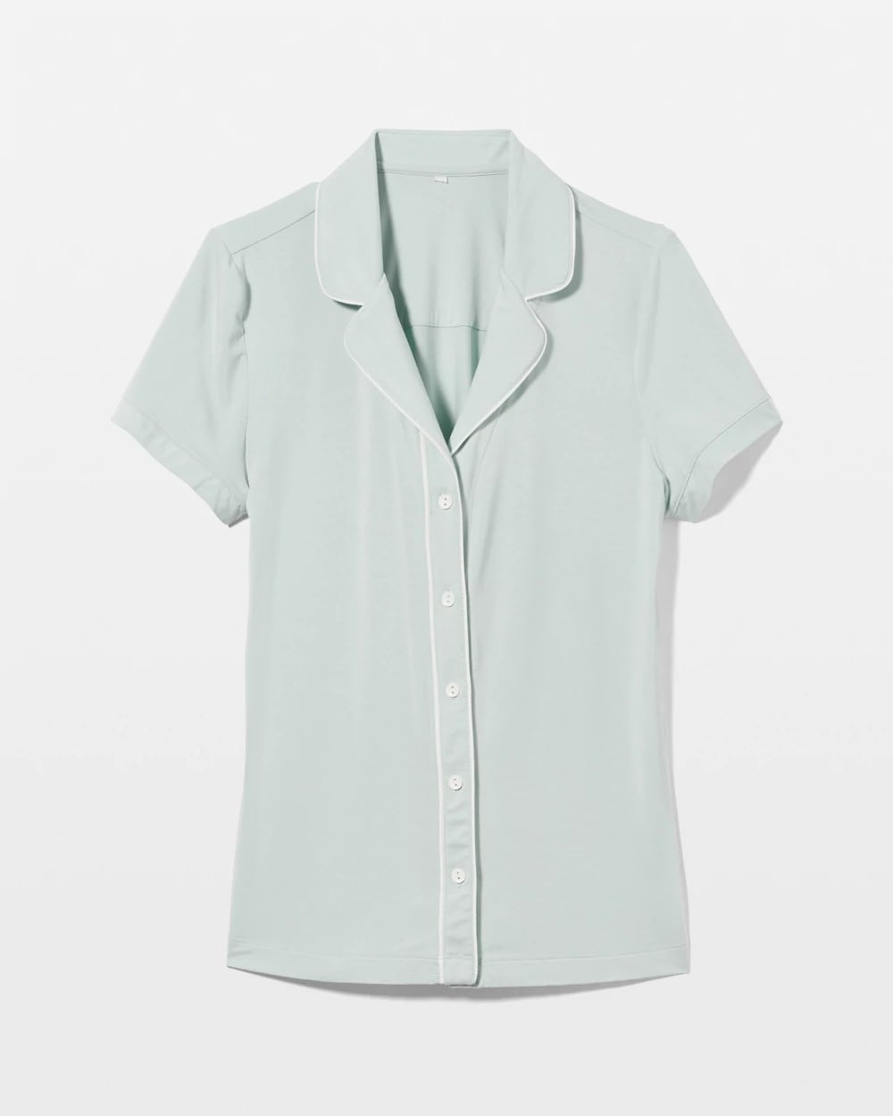 HARBOR GREEN - Solid Short Sleeve Notch Collar Pajama Top | Soma