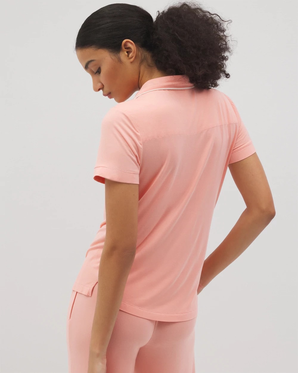 PALOMA GLOW - Solid Short Sleeve Notch Collar Pajama Top | Soma