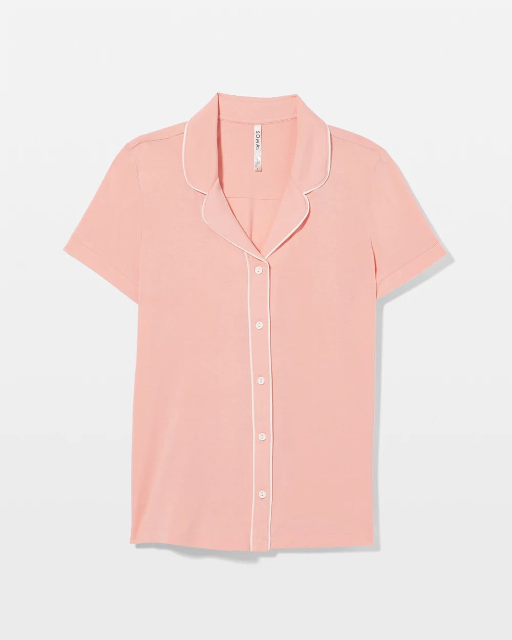PALOMA GLOW - Solid Short Sleeve Notch Collar Pajama Top | Soma