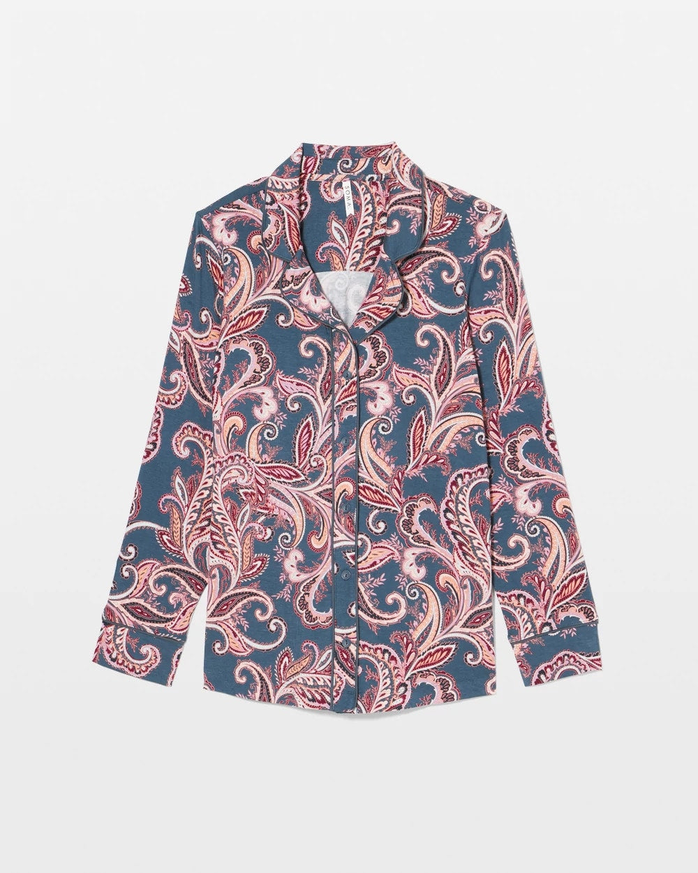 IMPERIAL PAISLEY MD PET - Long-Sleeve Printed Notch Collar Pajama Top | Soma