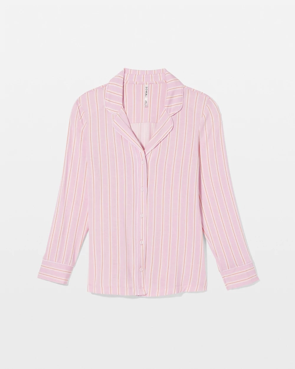 BLISS STRIPE LAVENDER - Long-Sleeve Printed Notch Collar Pajama Top | Soma