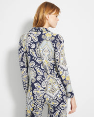STYLISH PAISLEY NAVY - Long-Sleeve Printed Notch Collar Pajama Top | Soma