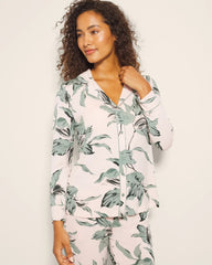 BLOOM BREEZE G SEPIA ROSE - Long-Sleeve Printed Notch Collar Pajama Top | Soma