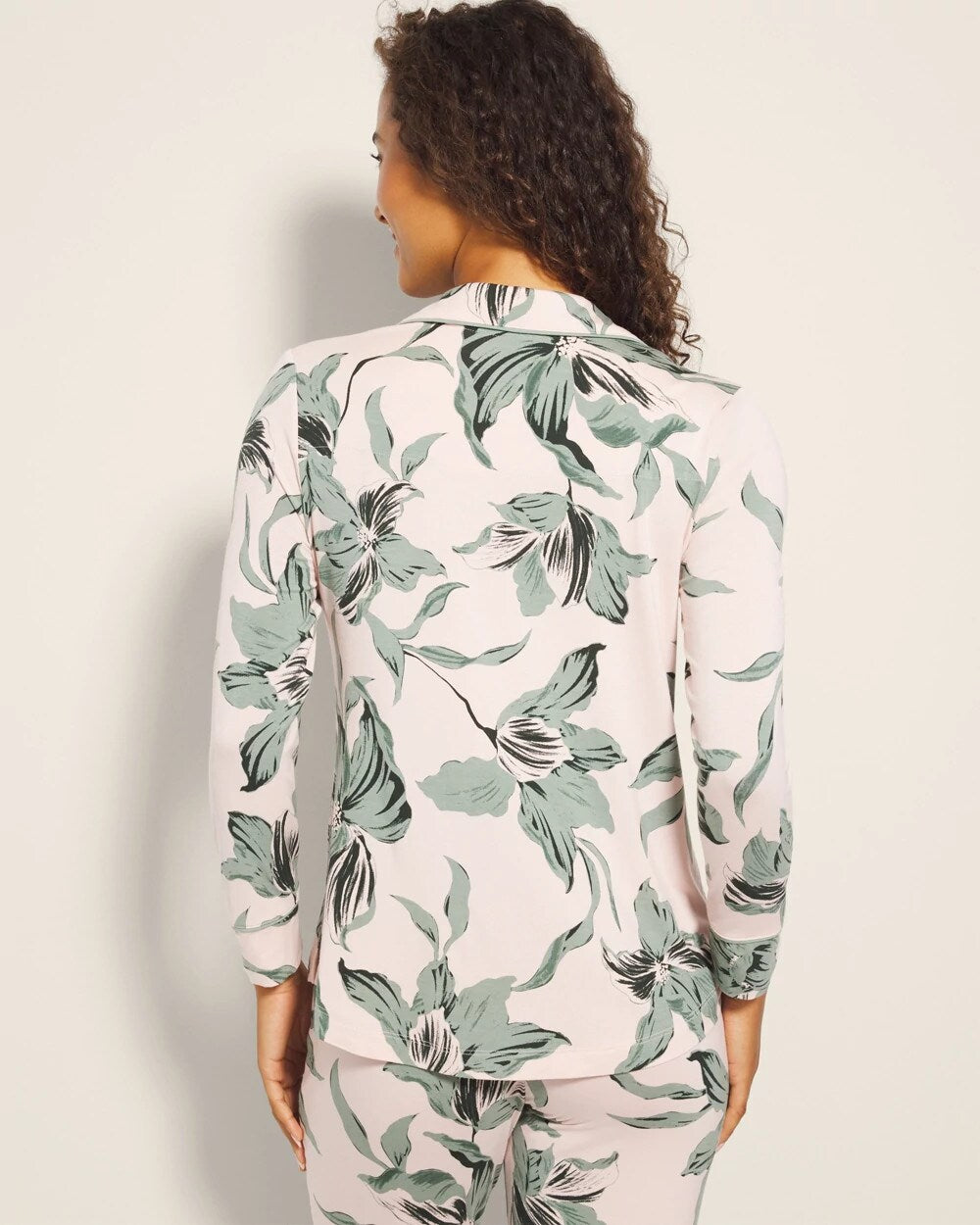 BLOOM BREEZE G SEPIA ROSE - Long-Sleeve Printed Notch Collar Pajama Top | Soma