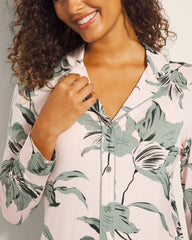 BLOOM BREEZE G SEPIA ROSE - Long-Sleeve Printed Notch Collar Pajama Top | Soma
