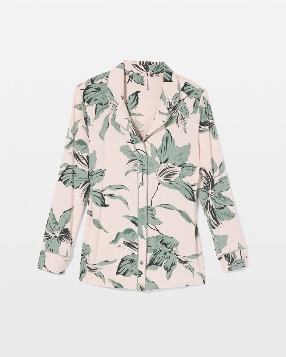 BLOOM BREEZE G SEPIA ROSE - Long-Sleeve Printed Notch Collar Pajama Top | Soma