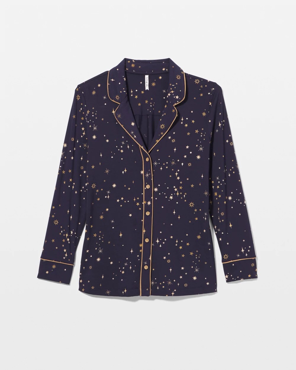 READY TO GLOW NAVY - Long-Sleeve Printed Notch Collar Pajama Top | Soma
