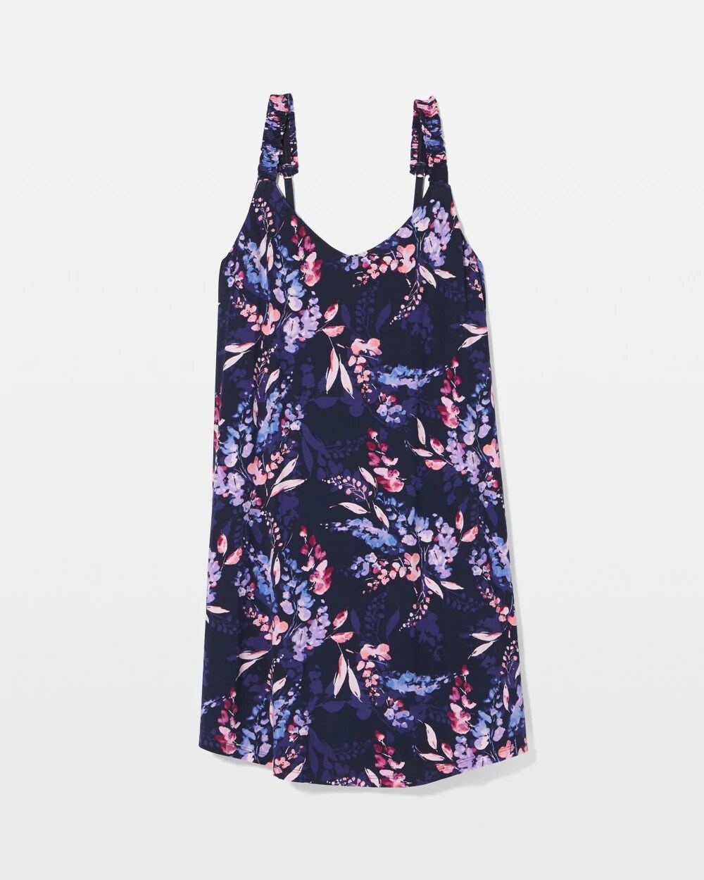 BLOOM BRIGHTLY NAVY - Cool Nights Ruffle Strap Chemise | Soma