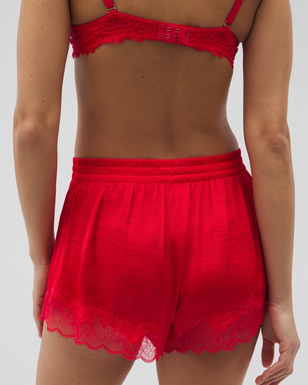 DARE ME RED - Lace Trim Pajama Shorts | Soma