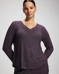 GRAY INK/PEARLED IVORY - Long Sleeve Pajama Tee | Soma