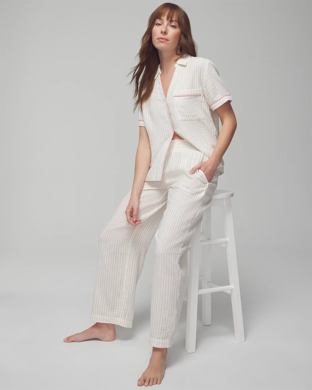 DBL CLOTH BW STRIPE - Pajama Pants | Soma