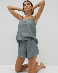 DARK SEA CROSSDYE - Cotton Gauze Pajama Shorts | Soma
