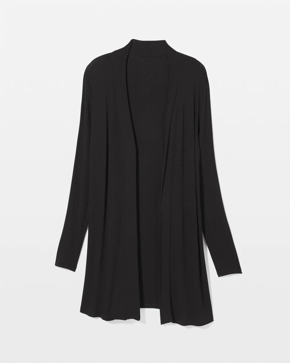 BLACK - Lightweight Rib Knit Long Sleeve Wrap | Soma