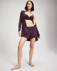 PLUM PERFECT - Lightweight Rib Knit Long Sleeve Wrap | Soma