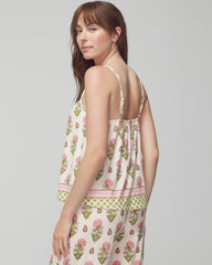 PAISLEY FLORAL BORDER WS - Smocked Pajama Cami | Soma