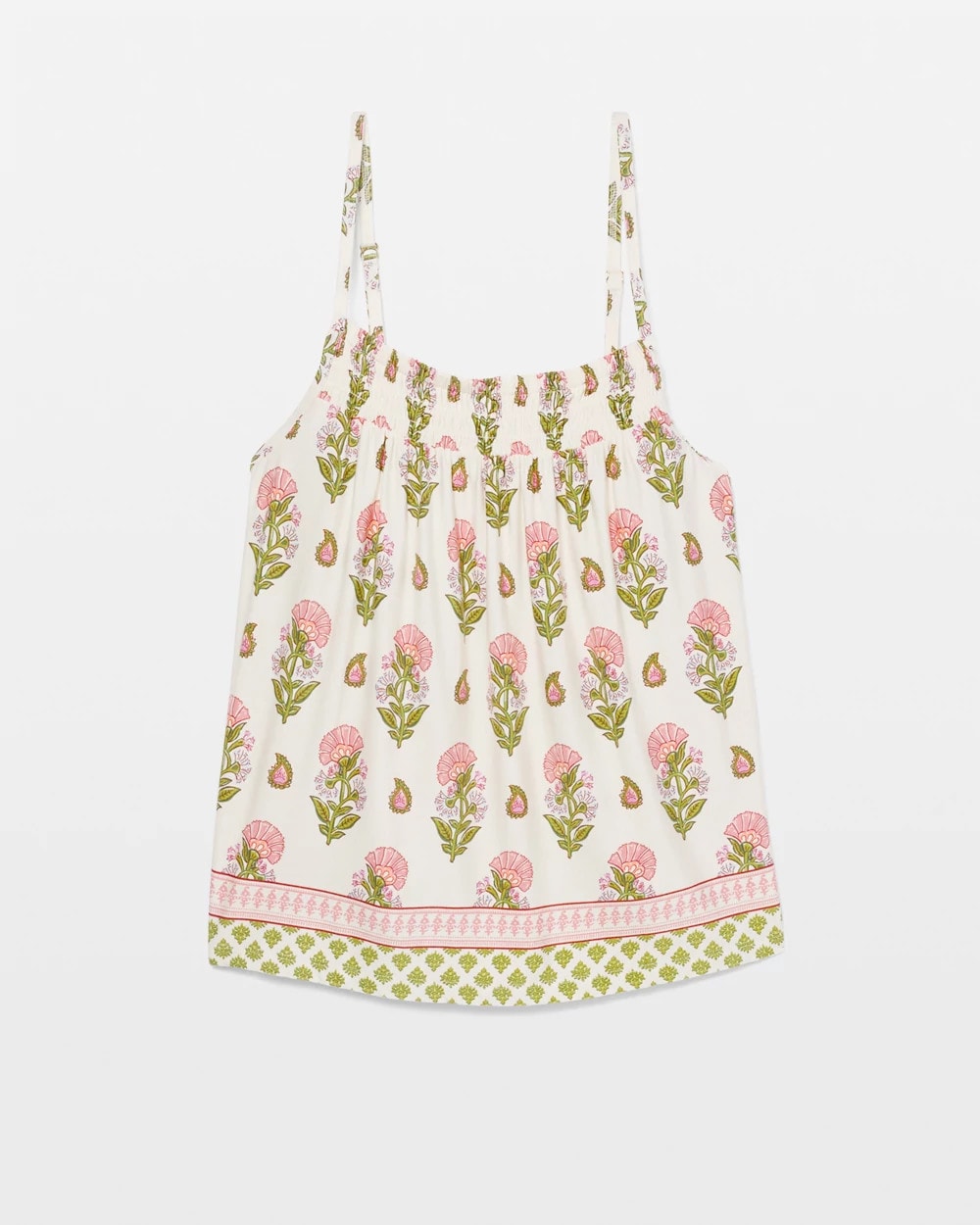 PAISLEY FLORAL BORDER WS - Smocked Pajama Cami | Soma