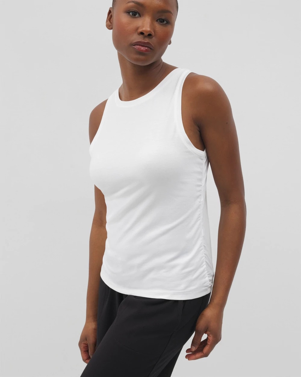 OPTIC WHITE - Ruched Pajama Tank | Soma