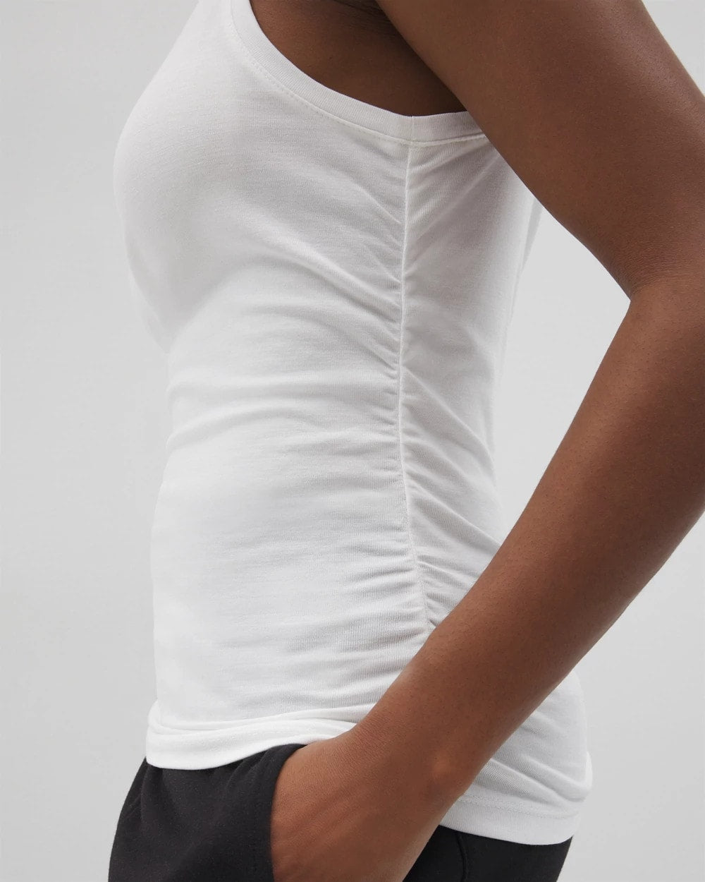 OPTIC WHITE - Ruched Pajama Tank | Soma