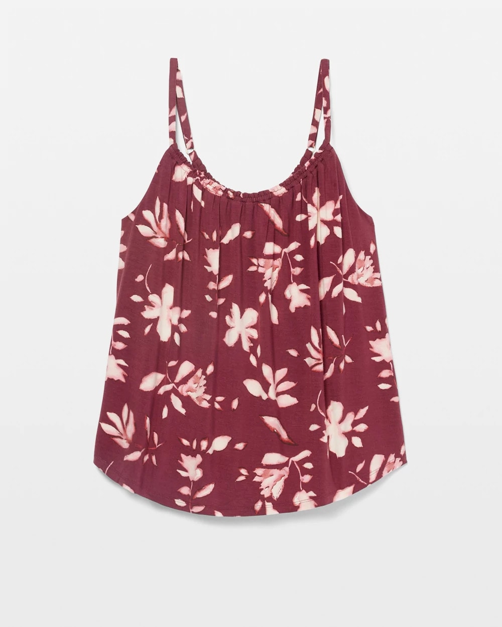 BUDDING ROMANCE VERMILL - Shirred Neck Pajama Cami | Soma