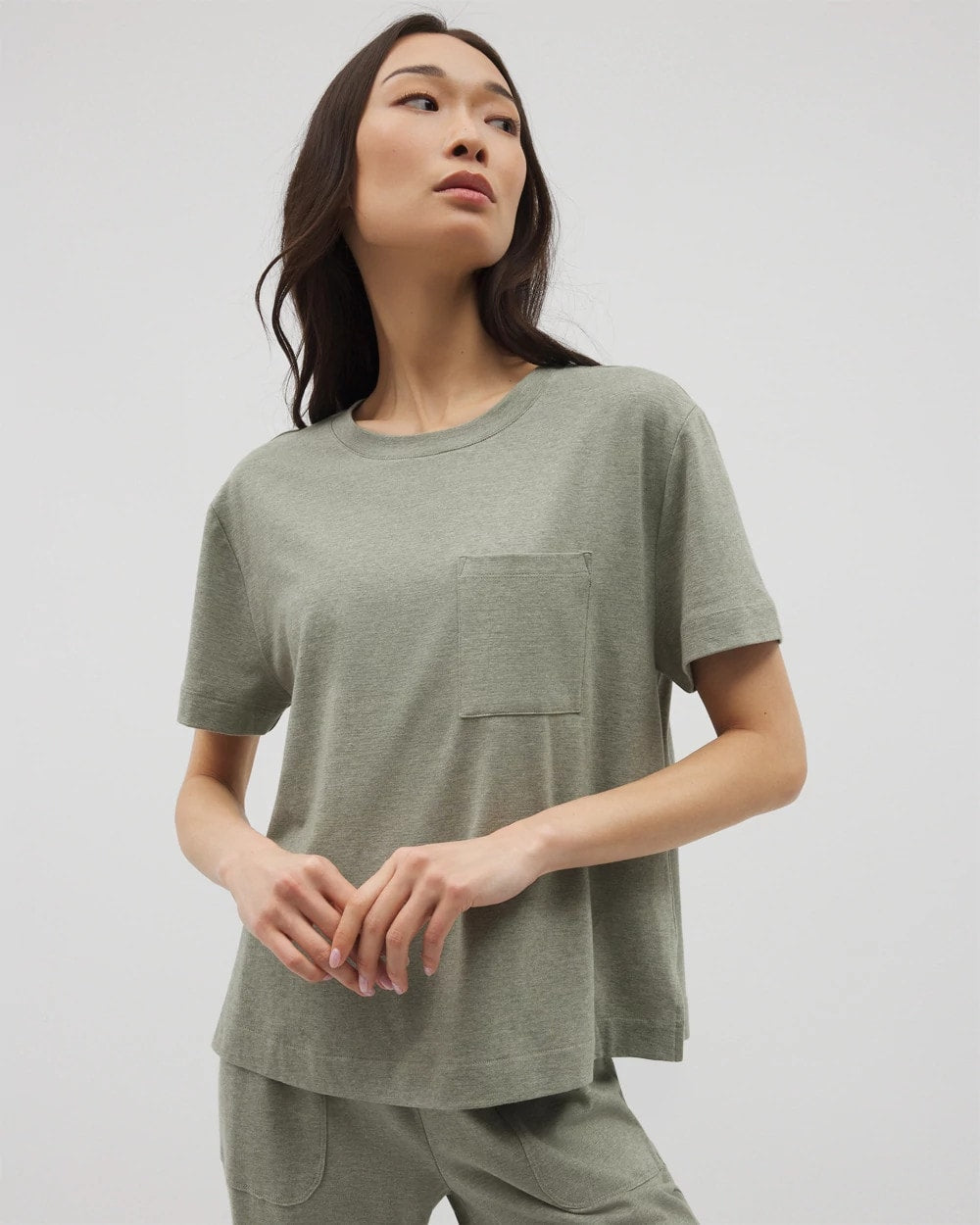HEATHER HIGHLANDS - Short-Sleeve Pocket Pajama Tee | Soma