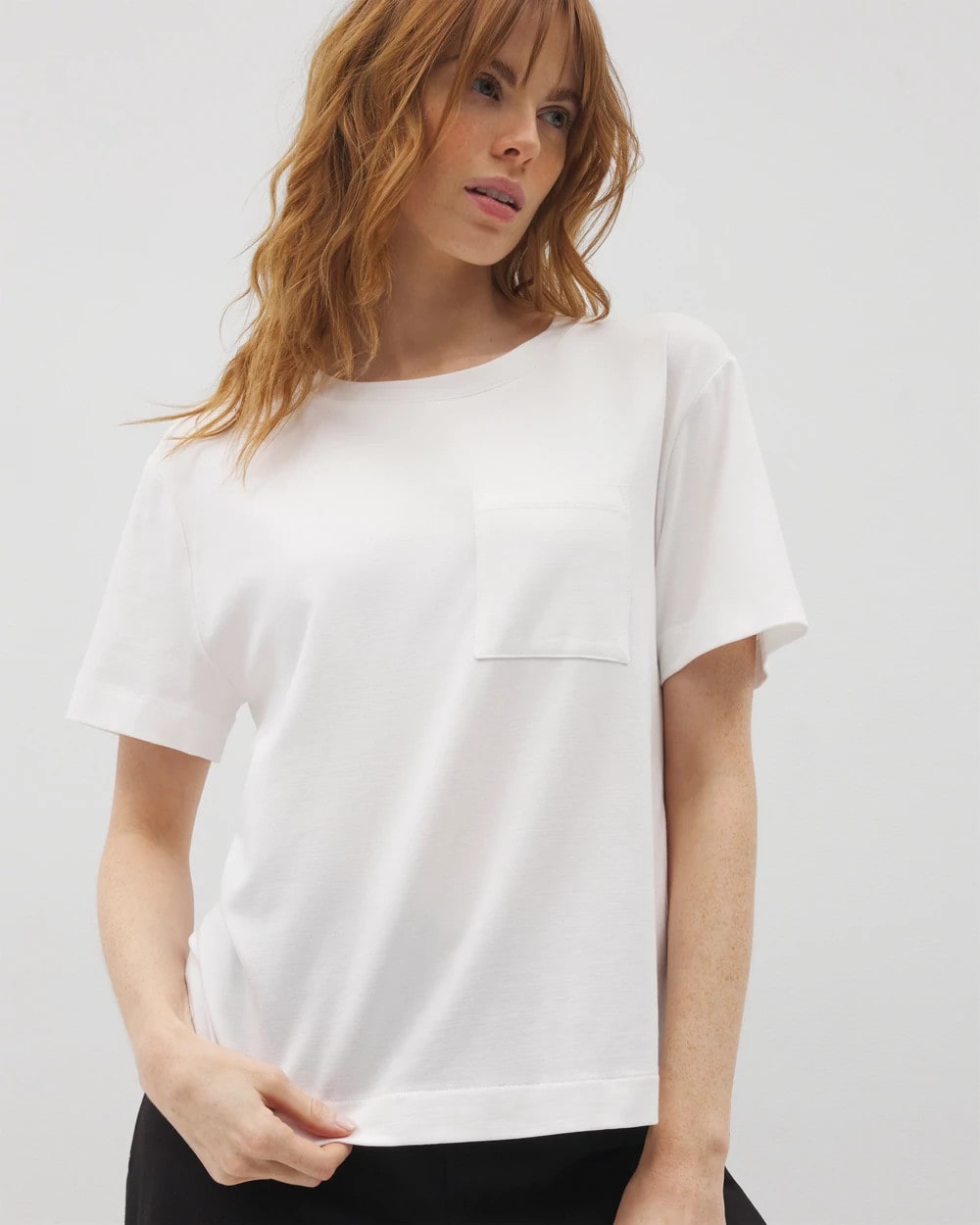 OPTIC WHITE - Short-Sleeve Pocket Pajama Tee | Soma