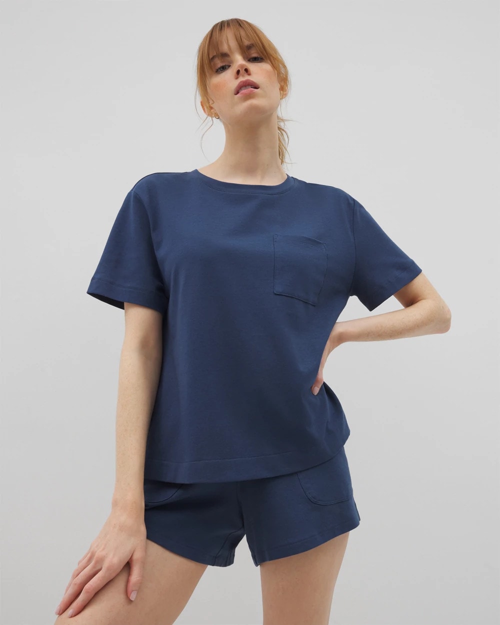 INK BLUE - Short-Sleeve Pocket Pajama Tee | Soma