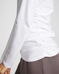 OPTIC WHITE - Ruched Long Sleeve Pajama Tee | Soma