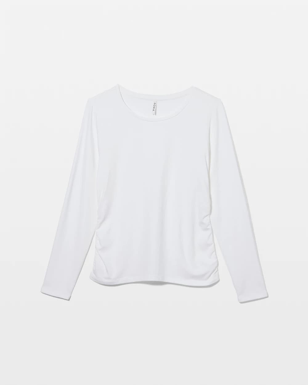 OPTIC WHITE - Ruched Long Sleeve Pajama Tee | Soma