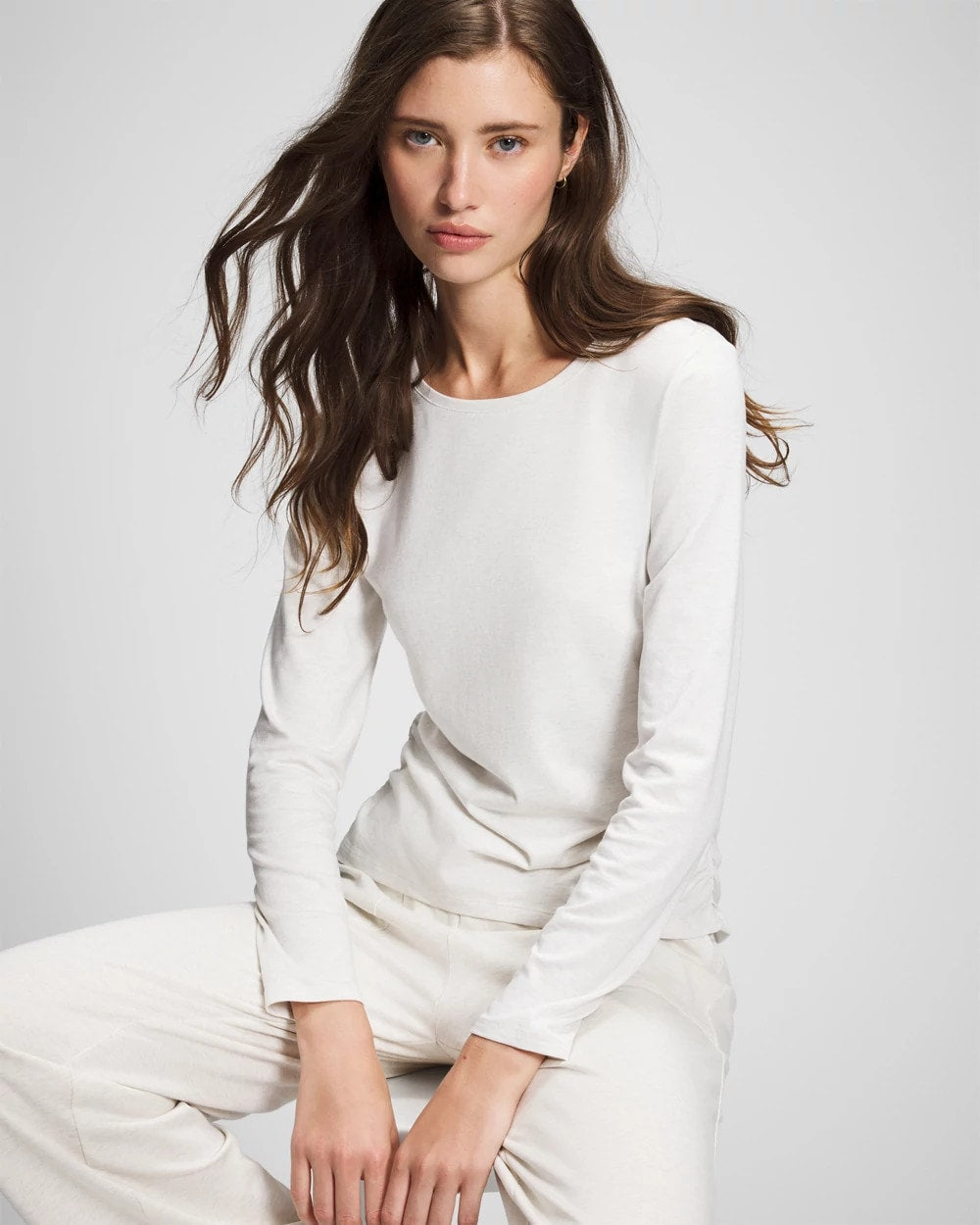 HEATHER CRYSTAL - Ruched Long Sleeve Pajama Tee | Soma