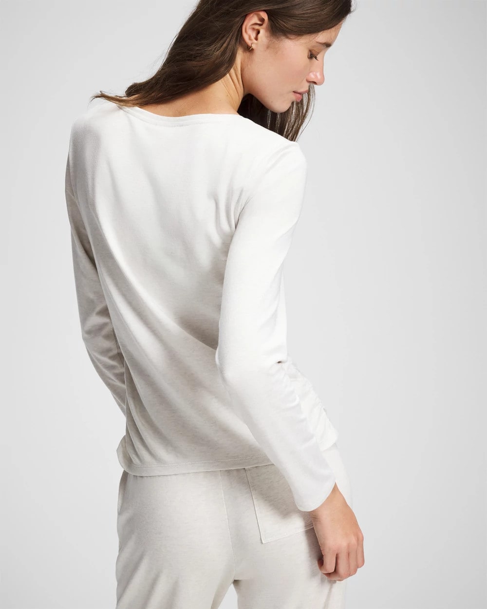 HEATHER CRYSTAL - Ruched Long Sleeve Pajama Tee | Soma