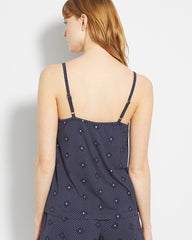 SHINE ON DOT NAVY - Lace-Trim Pajama Cami | Soma