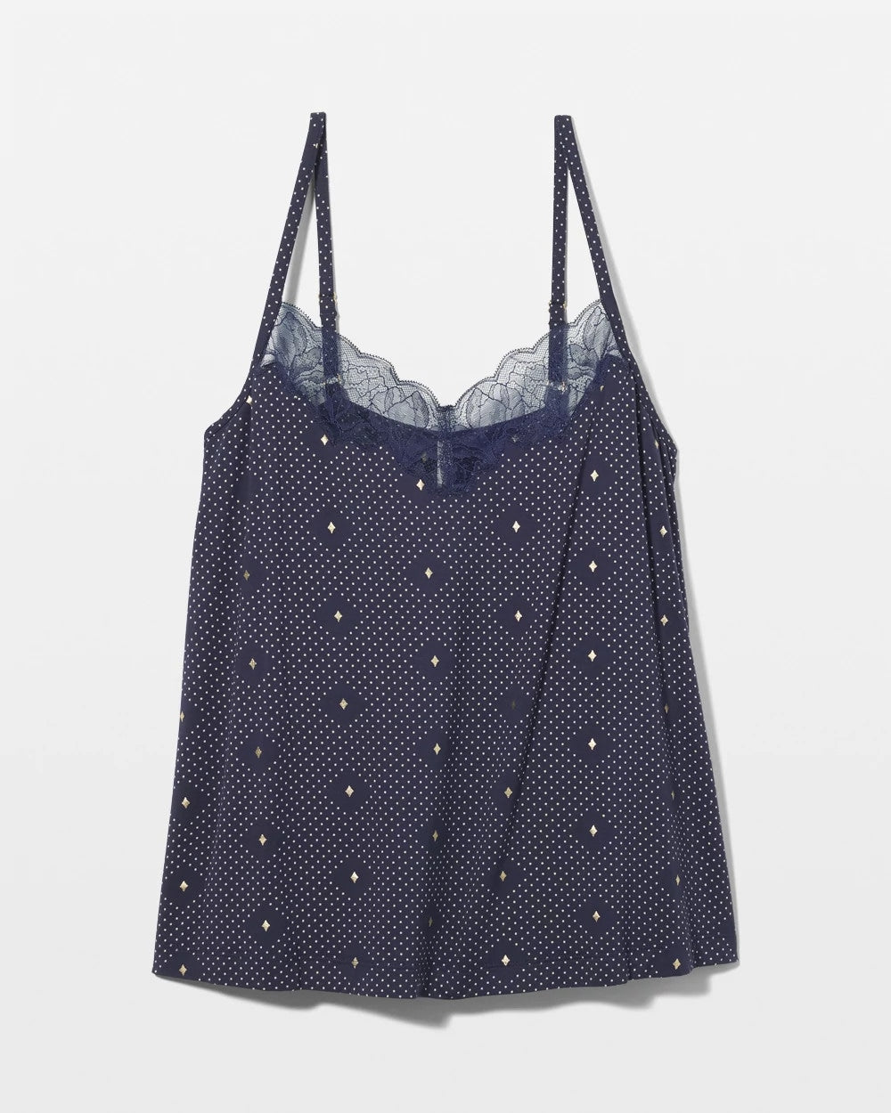 SHINE ON DOT NAVY - Lace-Trim Pajama Cami | Soma