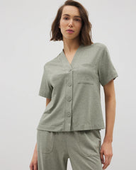 HEATHER HIGHLANDS - Button-Front Pajama Tee | Soma