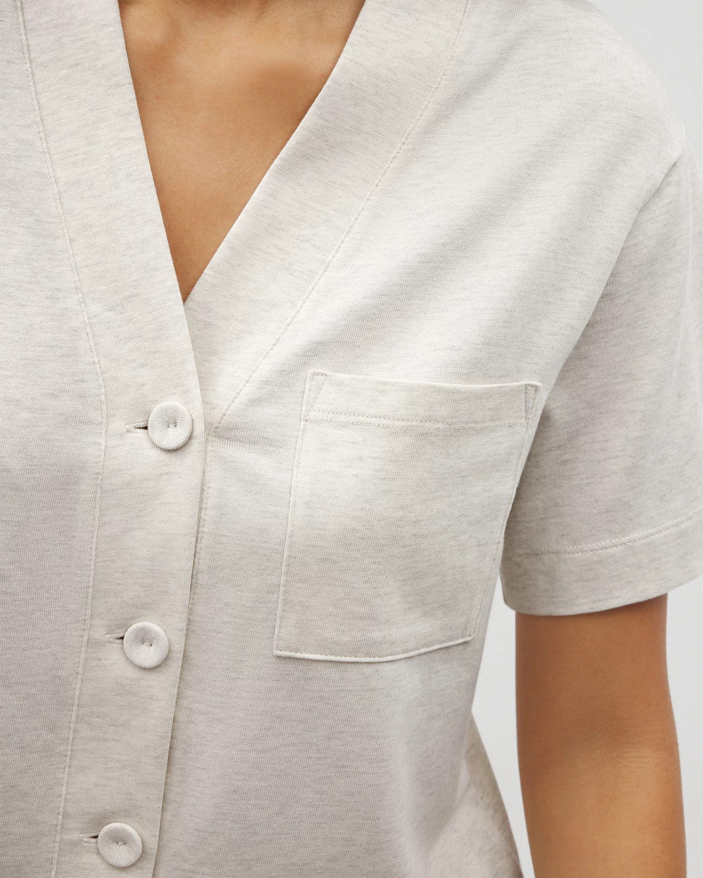 HEATHER CRYSTAL - Button-Front Pajama Tee | Soma