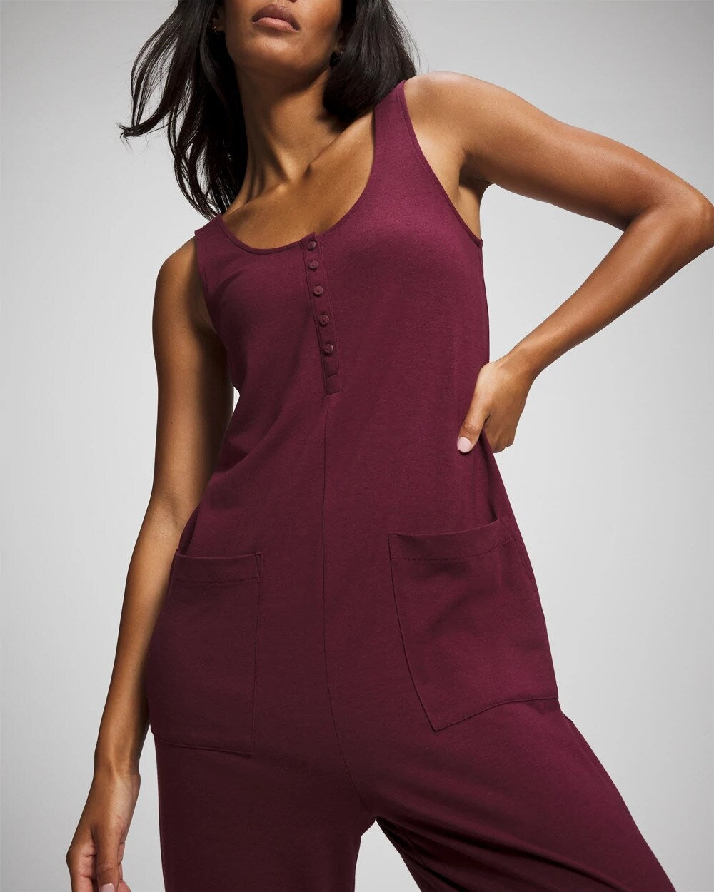 VELVET PLUM - Henley Jumpsuit | Soma