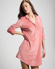 ANTIQUE PINK - Long-Sleeve Notch Collar Sleepshirt | Soma