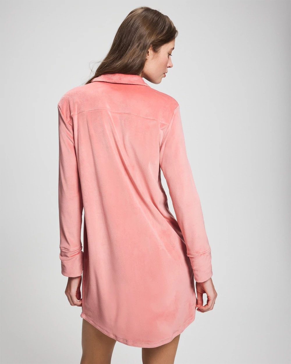 ANTIQUE PINK - Long-Sleeve Notch Collar Sleepshirt | Soma