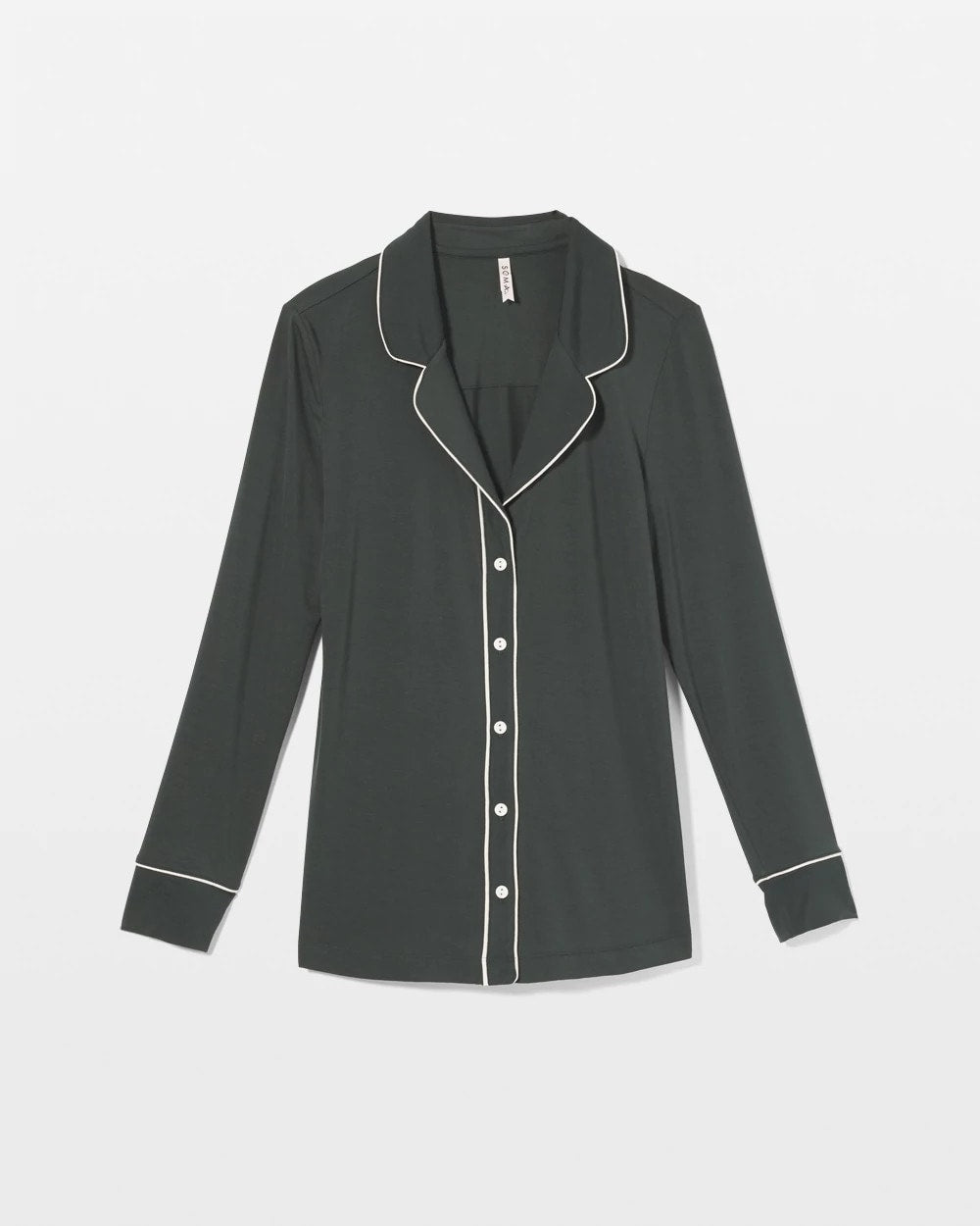 DARK EVERGLADE - Long-Sleeve Notch Collar Pajama Top | Soma