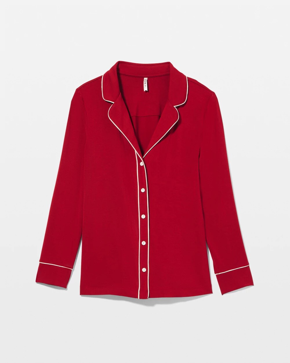 PAINT THE TOWN RED - Long-Sleeve Notch Collar Pajama Top | Soma