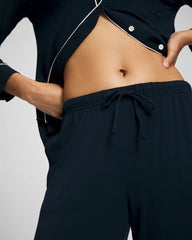 NIGHTFALL NAVY - Solid Piped Pajama Pants | Soma